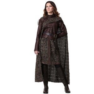 HalloweenCostumes.com Adult Winter Warrior Costume for Women,  Caped Medieval Fighter Halloween Outfit - 1 of 4