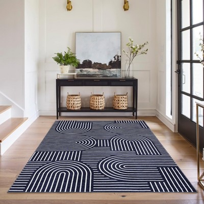 Modern Rug Runners for Hallways, Abstract Kitchen Runner Rugs Non Slip Bath Runner, Rainbow Washable Runners Rug