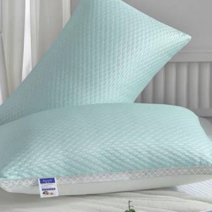 DSVIMOY Support Pillow 2 Pack Cooling Breathable Tofu Pillow with Neck Support for All Sleepers, Blue, 11.81"*7.87"*3.94" - 1 of 4