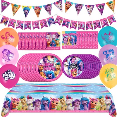 Treasures Gifted My Little Pony Birthday Decorations Complete Set for 16 Guests