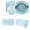 Unique Bargains Women's Durable Letter K Cosmetic Bag Blue 1 Pc - 3 of 3