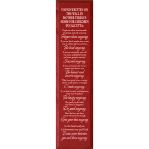 Slickblue Rustic Wooden Wall Sign – Mother Teresa Do It Anyway Quote – Motivational Home Decor 9x36, Color Options - 1 of 3