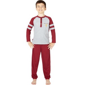 Harry Potter Boys Gryffindor House Athletic Varsity Jogger Pajama Set - 1 of 3
