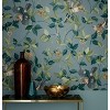 Lock and Key Aqua Blue Leaves Tropical Paste the Wall Wallpaper - 2 of 4