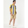 Lars Amadeus Men's Summer Striped Shirts Short Sleeves Button Down Beach Color Block Shirt - 4 of 4