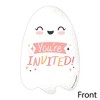 Big Dot of Happiness Pastel Halloween - Shaped Fill-In Invitations - Pink Pumpkin Party Invitation Cards with Envelopes - Set of 12 - 4 of 4