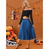 INSPIRE CHIC Women's Party Elastic Waist Metallic Shiny Accordion Pleated Midi Skirt - 2 of 4