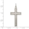 Black Bow Jewelry Sterling Silver Antiqued & Satin Solid Bordered Cross Pendant, 19x42mm - 4 of 4