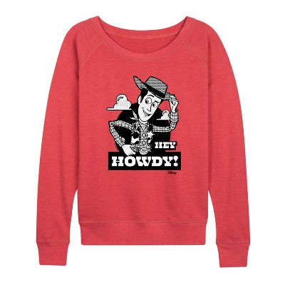 Women's - Disney - Hey Howdy Lightweight French Terry Wide Neck Long Sleeve Shirt