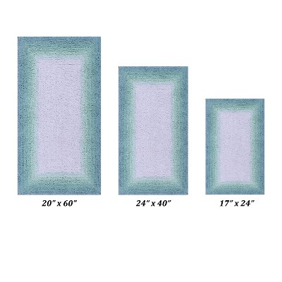 Torrent Collection 3 Piece 100% Soft Cotton Tufted Weave Bath Rug Set, Ombre Pattern, Super Soft & Absorbent, Machine Washable Bathroom Mats
