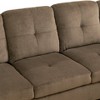 Brown Fabric Sectional Sofa with Chaise Lounge & Storage Ottoman �C Modern Comfort & Style - 3 of 4