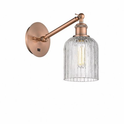 Bridal Veil - 1 Light Arm Adjusts Up and Down Wall Sconce In Art Deco Style-9 Inches Tall and 5 Inches Wide