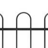 Garden Fence with Hoop Top Steel 71.3" BlackvidaXL - 3 of 4