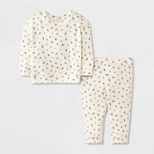 Baby Girls' 2pc Waffle Sweatshirt & Legging Set - Cat & Jack™ - 1 of 4