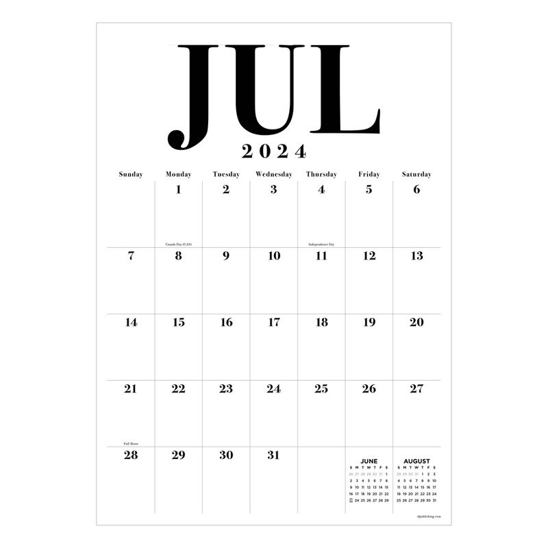 TF Publishing July 2024-June 2025 Monthly Planner 17&#34;x12&#34; White and Black, 1 of 5