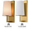 Claxy Gold Wall Sconce Sets of 2 Modern Beige Fabric Shade Wall Lamps - 4 of 4