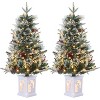 Artificial Christmas Tree With Warm White LED Lights- 3Ft Fiber Optic-Like Flocked Tree  for Home, Shops, Party and Holiday Christmas Decoration - 3 of 4