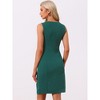 INSPIRE CHIC Women's V Neck Office Sleeveless Bodycon Midi Pencil Dress - 4 of 4