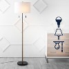 61" Maude Rustic Farmhouse Iron Candlestick Floor Lamp with Linen Shade (Includes LED Light Bulb) - JONATHAN Y - 3 of 4