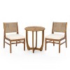 Christopher Knight Home Daisy 3 Piece Patio Rustic Acacia Wood Dining Set with Wicker Woven Chair - 2 of 4