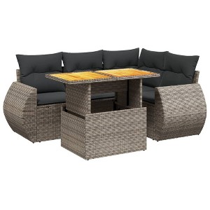 vidaXL Garden Sofa Set Grey and Dark Grey - 1 of 4
