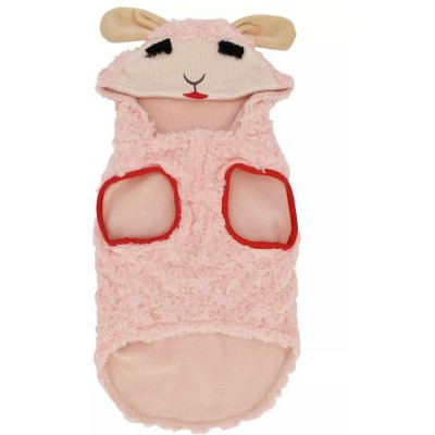 Multipet Lamb Chop Valentine Pink Dog Hoodie - Small