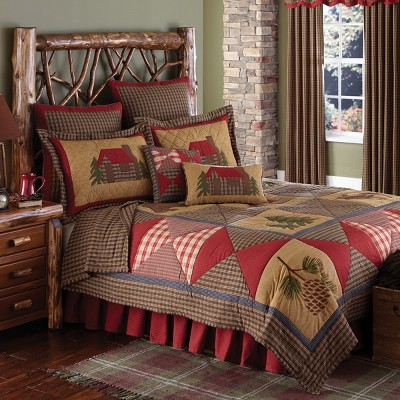 Garnet Red and Navy Cotton Euro Sham