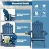 Tangkula 4PCS Adirondack Chair HIPS Adirondack Chair w/Cup Holder Realistic Wood Grain Weather Resistant Outdoor Chair for  380 LBS Weight Capacity Black/Navy/White/Teak/Dark Green/Red/Light Grey/Yellow - 4 of 4