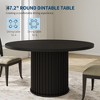 47Inch Round Dining Table for 4-6 People, Black Dining Room Table with Sturdy Waveform Metal Pedestal Base - 4 of 4