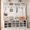 FUFU&GAGA Modern White Shoe Cubbies Wide Hall Tree With Hooks - 2 of 4