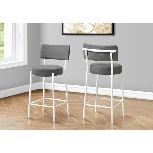 Fabric & Metal Curved Backrest Padded Foam Counter Height Barstool (Set of 2) with Footrest and Contemporary Modern Design for Kitchen - 1 of 4
