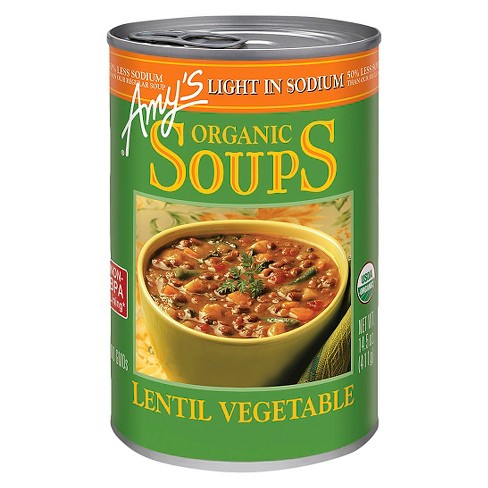 Amy's® Organic Light in Sodium Lentil Vegetable Soup 14.5 oz : Target