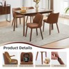 Leather Dining Chairs Set of 2 Upholstered PU Dining Chair w/Wood Legs, Wing Backrest, Wooden Kitchen Chairs w/Thick Cushions, Leveling Feet - 4 of 4