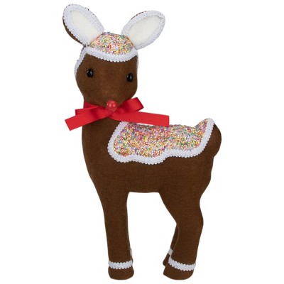 Northlight 13.75" Gingerbread Kisses Baby Reindeer with Red Nose Christmas Figure