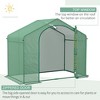 Portable Walk-in Greenhouse, PE Cover, Steel Frame Garden Hot House, Zipper Door, Top Vent for Flowers, Vegetables, Saplings, Tropical Plants, Green - 4 of 4