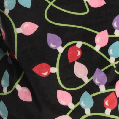 black - xmas lights fleece