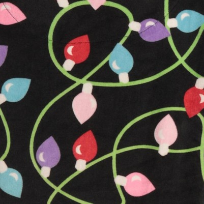 black - xmas lights fleece