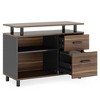 Resenkos Computer Desk, Gaming Desk,Industrial L-Shaped Desk, 63" Computer Executive Desk with File Cabinet,Brown - 3 of 4