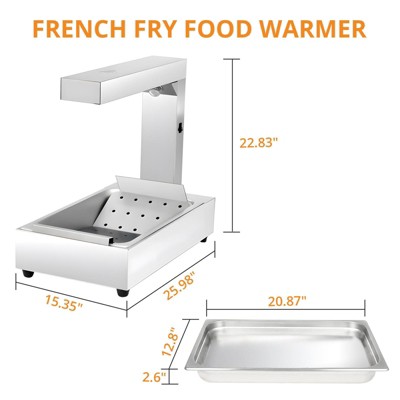 Acekool Versatile 1000W Commercial Food Warmer & Fry Lamp - Stainless Steel, Easy Clean, Heat-Resistant Bulb, Ideal for Fries, Chicken & Burgers