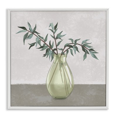 Stupell Industries Vase And Plant Neutral Grey Design, 24" x 24"