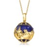 Ross-Simons Blue Enamel Nativity Pendant Necklace With White Topaz Accents in 18kt Gold Over Sterling Size 18 - 3 of 4