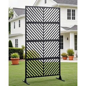 Freestanding Metal Privacy Screen for Outdoor Patio - Heavy-Duty Rust-Resistant Decorative Fence Panel | Weatherproof Design | Patio - 1 of 4
