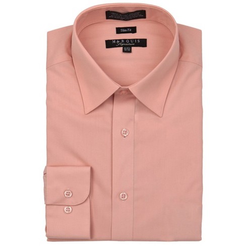 Marquis Men s Dusty Rose Pink Long Sleeve With Slim Fit Dress Shirt 15.5 34 35 Target