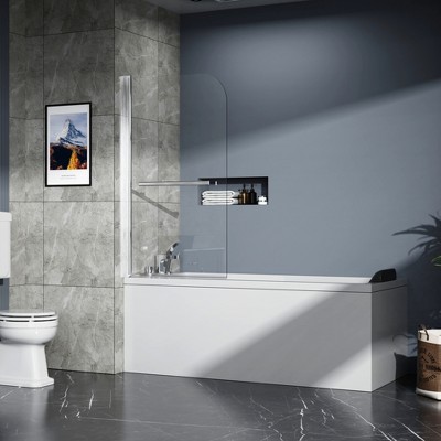 VYNXARIA 31"*55" Bathtub Screen Framless Shower Door Tempered Glass Shower Panel