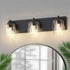 DORESshop 3-Light Matte Black/Silver Vanity Light with E26 Sockets, Non-Integrated Bulbs, Modern Minimalist Bathroom Fixture - 4 of 4
