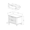 Vynxaria Nightstand - Sleek Silver Tone, Spacious Drawers, Textured Fronts, Acrylic Legs, Sleek Frame, Bedroom Bedside Storage Furniture - 4 of 4