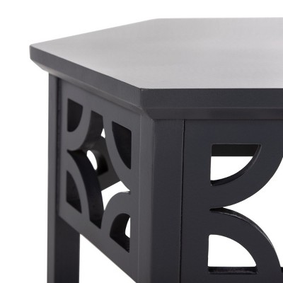 Connor Charcoal Grey 18" Hexagonal Bayur Wood End Table