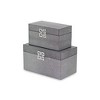 Cheung's Galena Set of 2 Double Happiness Shagreen Boxes - Dark Silver - 3 of 4