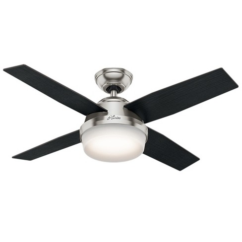 44 Dempsey With Light Brushed Nickel Ceiling Fan With Light With