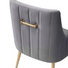 UNISOAR  Accent Chair Velvet Upholstered Side Dining Chairs with Brushed Legs - 3 of 4